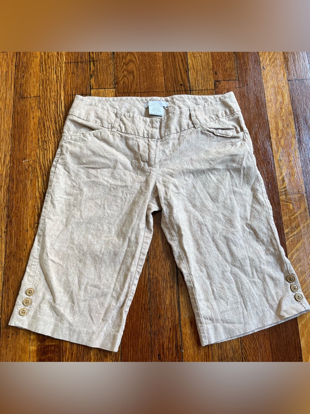 Tan Charlotte Russe linen cotton blend shorts